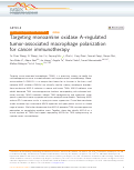 Cover page: Targeting monoamine oxidase A-regulated tumor-associated macrophage polarization for cancer immunotherapy