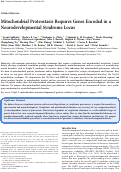 Cover page: Mitochondrial Proteostasis Requires Genes Encoded in a Neurodevelopmental Syndrome Locus