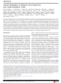 Cover page: Genetic Regulation of Adipose Gene Expression and Cardio-Metabolic Traits