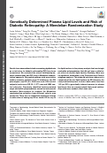 Cover page: Genetically Determined Plasma Lipid Levels and Risk of Diabetic Retinopathy: A Mendelian Randomization Study