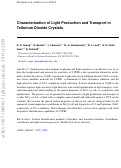 Cover page: Characterization of light production and transport in tellurium dioxide crystals