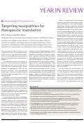 Cover page: Targeting tauopathies for therapeutic translation