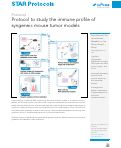 Cover page: Protocol to study the immune profile of syngeneic mouse tumor models.