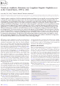 Cover page: Trends in Antibiotic Resistance in Coagulase-Negative Staphylococci in the United States, 1999 to 2012