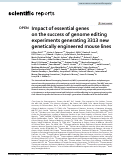 Cover page: Impact of essential genes on the success of genome editing experiments generating 3313 new genetically engineered mouse lines