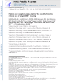 Cover page: Patient and Caregiver Assessment of the Benefits From the Clinical Use of Amyloid PET Imaging