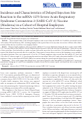 Cover page: Incidence and Characteristics of Delayed Injection Site Reaction to the mRNA-1273 SARS-CoV2 Vaccine (Moderna) in a Cohort of Hospital Employees