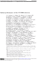 Cover page: Initial performance of the CUORE detector