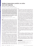 Cover page: Ambient temperature predicts sex ratios and male longevity