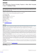 Cover page: The Fitbit One Physical Activity Tracker in Men With Prostate Cancer: Validation Study