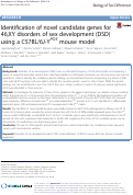 Cover page: Identification of novel candidate genes for 46,XY disorders of sex development (DSD) using a C57BL/6J-Y POS mouse model.