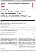 Cover page: Crosswalking the National Institutes of Health Impact Stratification Score to the PEG