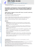 Cover page: Expectations and experience: Parent and patient perspectives regarding treatment for Severe Combined Immunodeficiency (SCID)