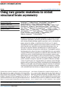 Cover page: Using rare genetic mutations to revisit structural brain asymmetry.