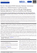 Cover page: Factors Associated With Systemic Immune Activation Indices in a Global Primary Cardiovascular Disease Prevention Cohort of People With Human Immunodeficiency Virus on Antiretroviral Therapy