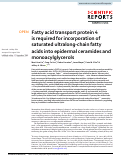 Cover page: Fatty acid transport protein 4 is required for incorporation of saturated ultralong-chain fatty acids into epidermal ceramides and monoacylglycerols