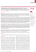 Cover page: The global burden of childhood and adolescent cancer in 2017: an analysis of the Global Burden of Disease Study 2017