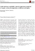 Cover page: Labile substrate availability controls temperature sensitivity of organic carbon decomposition at different soil depths