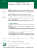 Cover page: Predicting missing biomarker data in a longitudinal study of Alzheimer disease