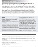 Cover page: Occupational Exposures Are Associated with Worse Morbidity in Patients with Chronic Obstructive Pulmonary Disease