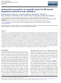 Cover page: Automated annotation of scientific texts for ML-based keyphrase extraction and validation