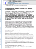 Cover page: Childhood adversity impacts on brain subcortical structures relevant to depression