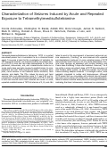 Cover page: Characterization of Seizures Induced by Acute and Repeated Exposure to Tetramethylenedisulfotetramine