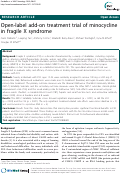 Cover page: Open-label add-on treatment trial of minocycline in fragile X syndrome