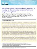 Cover page: Taking the sublexical route: brain dynamics of reading in the semantic variant of primary progressive aphasia