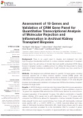 Cover page: Assessment of 19 Genes and Validation of CRM Gene Panel for Quantitative Transcriptional Analysis of Molecular Rejection and Inflammation in Archival Kidney Transplant Biopsies