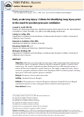 Cover page: Early Acute Lung Injury