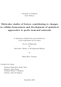 Cover page: Molecular studies of factors contributing to changes in cellular homeostasis and development of analytical approaches to probe neuronal networks