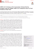 Cover page: SARS-CoV-2 Testing in the Community: Testing Positive Samples with the TaqMan SARS-CoV-2 Mutation Panel To Find Variants in Real Time