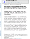 Cover page: Improving the prognosis of patients with severely decreased glomerular filtration rate (CKD G4+): conclusions from a&nbsp;Kidney Disease: Improving Global Outcomes (KDIGO) Controversies Conference