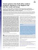 Cover page: Ancient genomes from North Africa evidence prehistoric migrations to the Maghreb from both the Levant and Europe