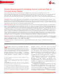 Cover page: Genetic Determinants of Circulating Glycine Levels and Risk of Coronary Artery Disease