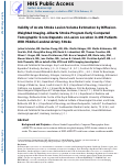 Cover page: Validity of Acute Stroke Lesion Volume Estimation by Diffusion-Weighted Imaging–Alberta Stroke Program Early Computed Tomographic Score Depends on Lesion Location in 496 Patients With Middle Cerebral Artery Stroke