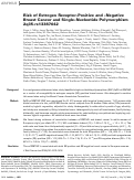 Cover page: Risk of Estrogen Receptor–Positive and –Negative Breast Cancer and Single–Nucleotide Polymorphism 2q35-rs13387042