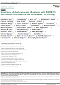 Cover page: Long-term clinical outcomes of patients with COVID-19 and chronic liver disease: US multicenter COLD study.