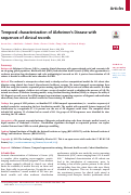 Cover page: Temporal characterization of Alzheimer's Disease with sequences of clinical records.