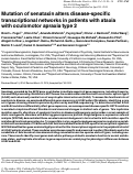 Cover page: Mutation of senataxin alters disease-specific transcriptional networks in patients with ataxia with oculomotor apraxia type 2