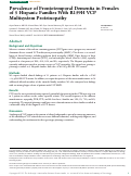 Cover page: Prevalence of Frontotemporal Dementia in Females of 5 Hispanic Families With R159H VCP Multisystem Proteinopathy