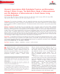 Cover page: Glycemic Associations With Endothelial Function and Biomarkers Among 5 Ethnic Groups: The Multi‐Ethnic Study of Atherosclerosis and the Mediators of Atherosclerosis in South Asians Living in America Studies