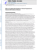 Cover page: Effect of creatine monohydrate on clinical progression in patients with Parkinson disease: a randomized clinical trial.