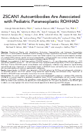 Cover page: ZSCAN1 Autoantibodies Are Associated with Pediatric Paraneoplastic ROHHAD