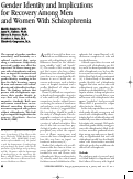 Cover page: Gender Identity and Implications for Recovery Among Men and Women With Schizophrenia