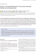 Cover page: Sleep as a Potential Biomarker of Tau and β-Amyloid Burden in the Human Brain.