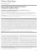 Cover page: Adjuvant radiotherapy for atypical and malignant meningiomas: a systematic review