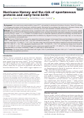 Cover page: Hurricane Harvey and the risk of spontaneous preterm and early-term birth.