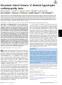 Cover page: Discordant clinical features of identical hypertrophic cardiomyopathy twins